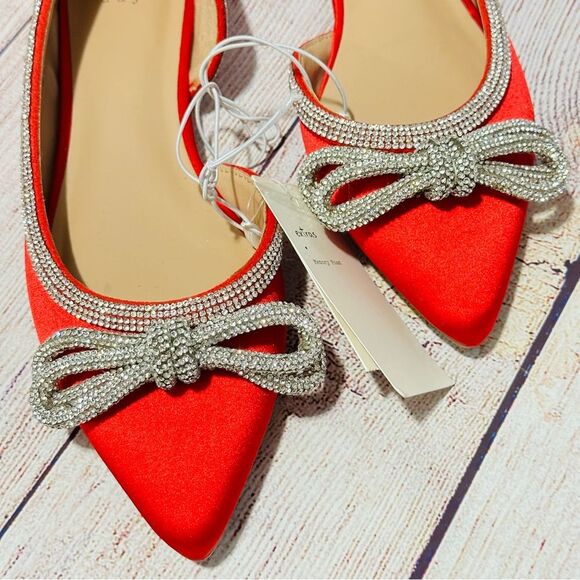 Women's Juliette Bow Ballet Flats - A New Day Red 6 NEW - Picture 4 of 11